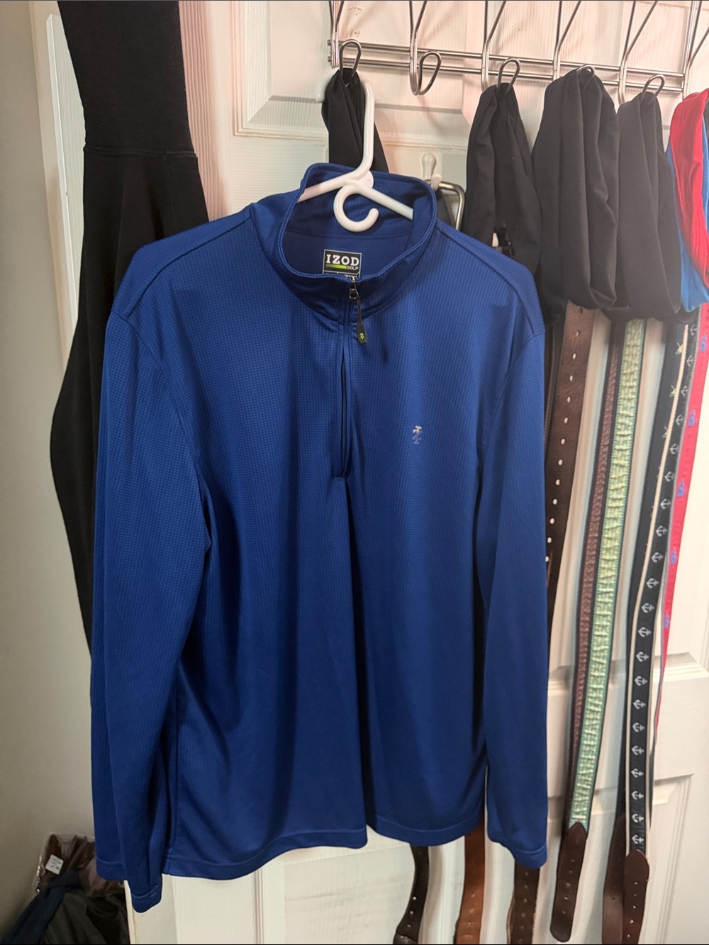Izod Men's Royal Blue Quarter-Zip Performance Pullover